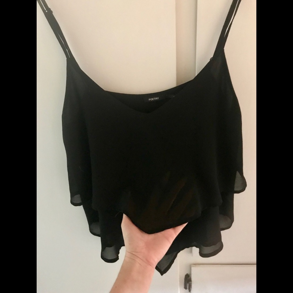 Multilayer black blouse